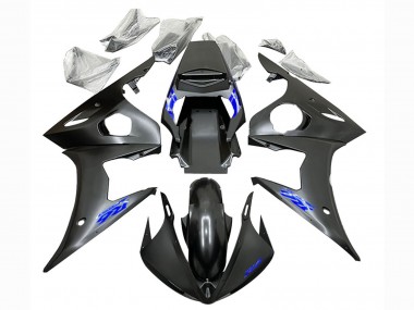 Preisgünstige Yamaha YZF R6 Motorrad Verkleidung 2003-2004 - Matt Schwarz Blau
