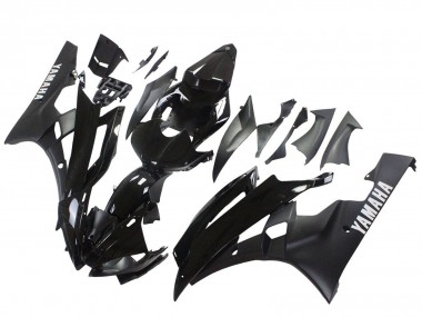 Preisgünstige Yamaha YZF 600 R6 Motorrad Verkleidung 2006-2007 - Glanzendes Schwarz Matt Schwarz