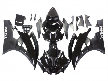 Preisgünstige Yamaha YZF 600 R6 Motorrad Verkleidung 2006-2007 - Glanzendes Schwarz Matt Schwarz