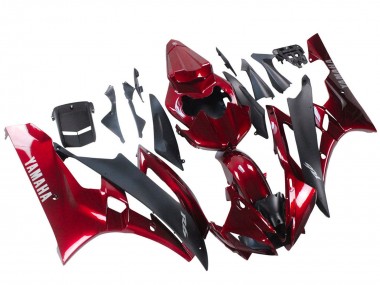 Preisgünstige Yamaha YZF 600 R6 Motorrad Verkleidung 2006-2007 - Rot Matt Schwarz