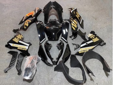 Preisgünstige Kawasaki ZX10R Motorrad Verkleidung 2021-2025 - Glanzendes Schwarz Gold Elf Schnee