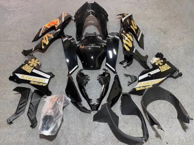 Preisgünstige Kawasaki ZX10R Motorrad Verkleidung 2021-2025 - Glanzendes Schwarz Gold Elf Schnee