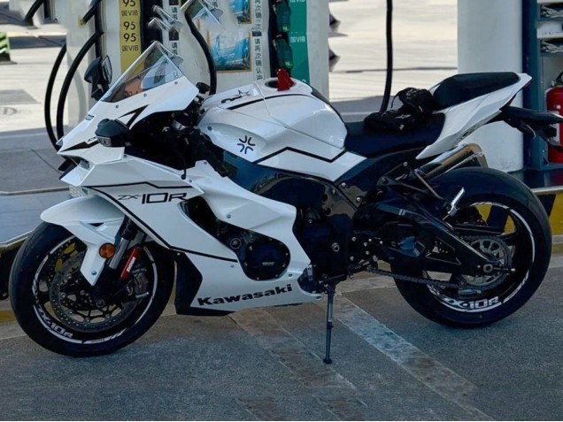 Preisgünstige Kawasaki ZX10R Motorrad Verkleidung 2021-2025 - Weiss Schwarz