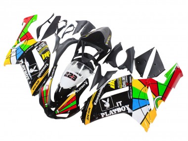 Preisgünstige Kawasaki ZX6R Motorrad Verkleidung 2007-2008 - Bunt Playboy 223