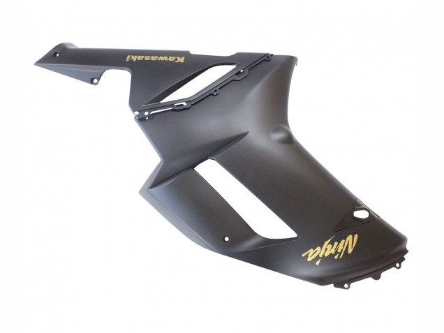 Preisgünstige Kawasaki ZX6R Motorrad Verkleidung 2007-2008 - Matt Schwarz mit Gelb Logo Ninja