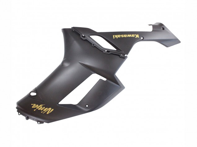 Preisgünstige Kawasaki ZX6R Motorrad Verkleidung 2007-2008 - Matt Schwarz mit Gelb Logo Ninja