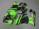 Preisgünstige Kawasaki ZX6R Motorrad Verkleidung 2009-2012 - Grun Glanzendes Schwarz Elf Touch4 Bridgestone