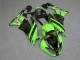 Preisgünstige Kawasaki ZX6R Motorrad Verkleidung 2009-2012 - Grun Glanzendes Schwarz Elf Touch4 Bridgestone