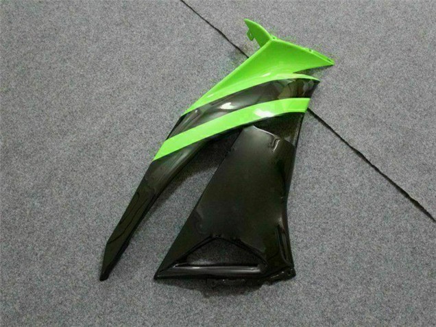 Preisgünstige Kawasaki ZX6R Motorrad Verkleidung 2009-2012 - Grun Glanzendes Schwarz Elf Touch4 Bridgestone