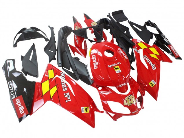 Preisgünstige Aprilia RS125 Motorrad Verkleidung 2006-2011 - Rot Weiss Gelb Schwarz