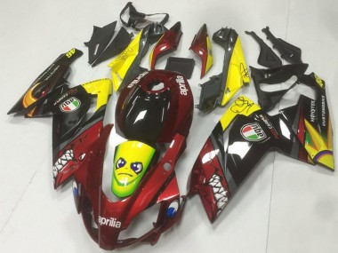 Preisgünstige Aprilia RS125 Motorrad Verkleidung 2006-2011 - Rot Gelb Schwarz Hai