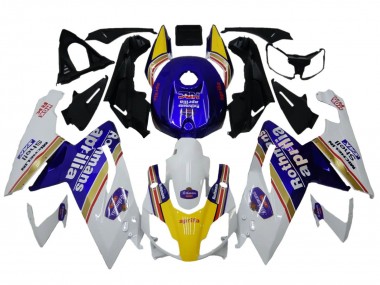 Preisgünstige Aprilia RS125 Motorrad Verkleidung 2006-2011 - Weiss Blau Gelb Rothmans