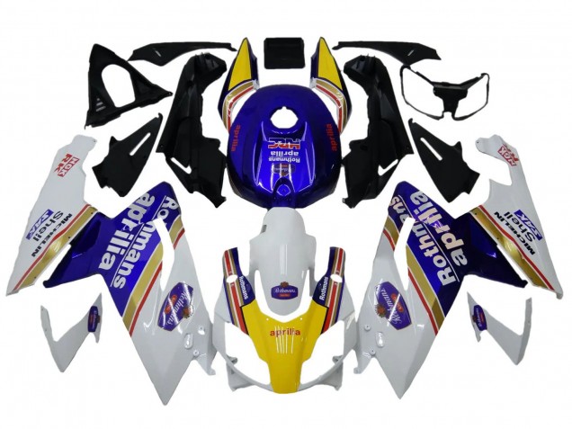Preisgünstige Aprilia RS125 Motorrad Verkleidung 2006-2011 - Weiss Blau Gelb Rothmans