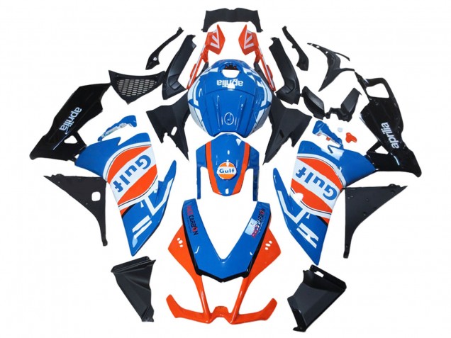 Preisgünstige Aprilia RS4 50 125 Motorrad Verkleidung 2012-2018 - Weiss Blau Orange Glanzendes Schwarz Gulf