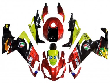 Preisgünstige Aprilia RS4 50 125 Motorrad Verkleidung 2012-2018 - Rot Gelb Glanzendes Schwarz Hai
