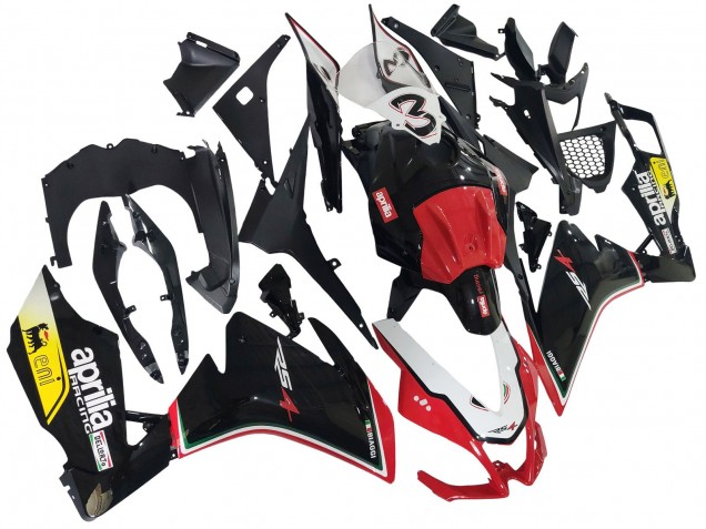 Preisgünstige Aprilia RS4 50 125 Motorrad Verkleidung 2012-2018 - Weiss Rot Gelb Glanzendes Schwarz