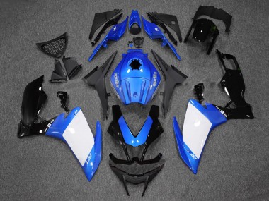 Preisgünstige Aprilia RS4 50 125 Motorrad Verkleidung 2012-2018 - Blau Weiss Glanzendes Schwarz