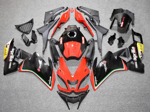Preisgünstige Aprilia RS4 50 125 Motorrad Verkleidung 2012-2018 - Rot Gelb Glanzendes Schwarz