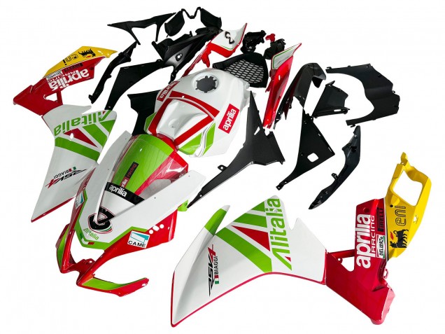 Preisgünstige Aprilia RS4 50 125 Motorrad Verkleidung 2012-2018 - Weiss Rot Grun Gelb Alitalia