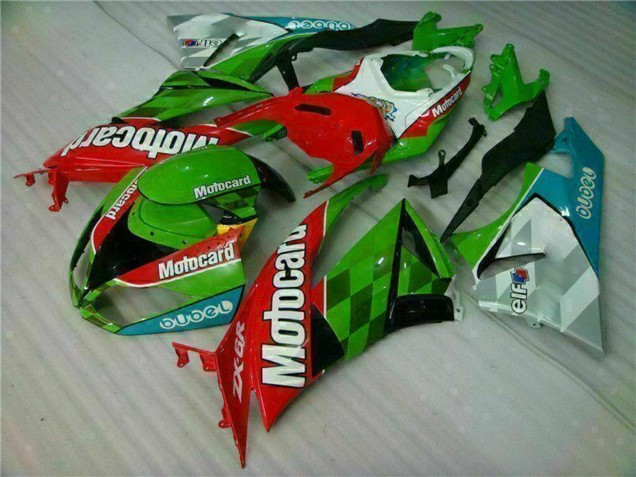 Preisgünstige Kawasaki ZX6R Motorrad Verkleidung 2009-2012 - Grun Weiss Rot Schwarz Blau Motocard