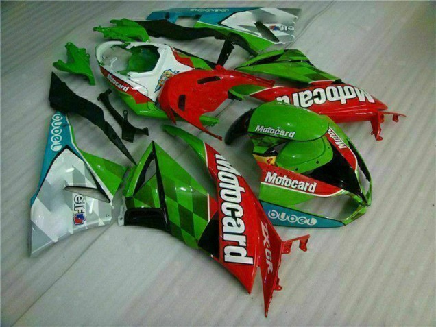 Preisgünstige Kawasaki ZX6R Motorrad Verkleidung 2009-2012 - Grun Weiss Rot Schwarz Blau Motocard