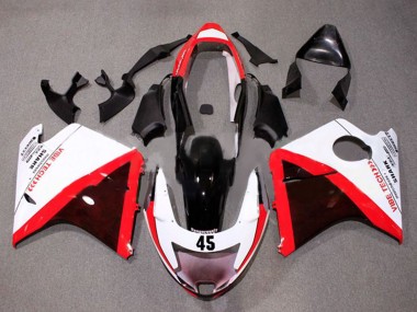 Preisgünstige Honda CBR1100XX Blackbird Motorrad Verkleidung 1996-2007 - Weiss Rot Glanzendes Schwarz