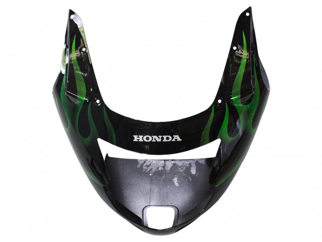 Preisgünstige Honda CBR1100XX Blackbird Motorrad Verkleidung 1996-2007 - Glanzendes Schwarz Grun Flamme