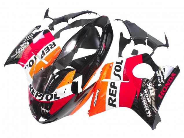 Preisgünstige Honda CBR1100XX Blackbird Abs Motorrad Verkleidungen 1996-2007 - Orange Weiss Rot Glanzendes Schwarz Repsol