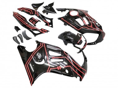 Preisgünstige Honda CBR600 F3 Motorrad Verkleidung Kit 1997-1998 - Rot Glanzendes Schwarz