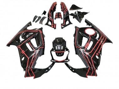 Preisgünstige Honda CBR600 F3 Motorrad Verkleidung Kit 1997-1998 - Rot Glanzendes Schwarz