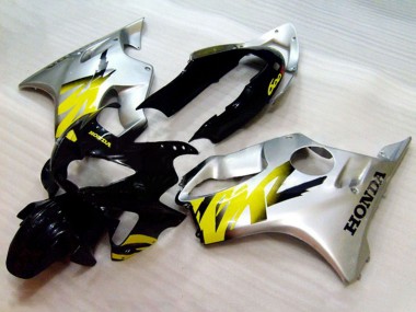 Preisgünstige Honda CBR600 F4 Motorrad Verkleidung 1999-2000 - Silber Gelb Glanzendes Schwarz
