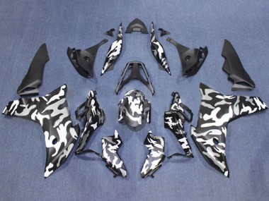 Preisgünstige Honda CBR600F Motorrad Verkleidung 2011-2013 - Schwarz Weiss Camouflage