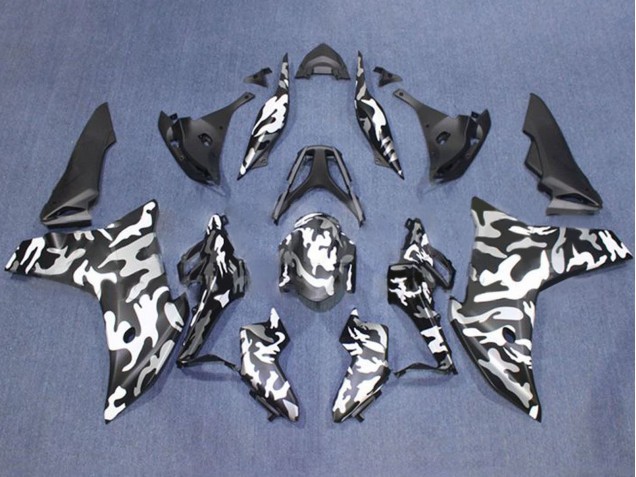 Preisgünstige Honda CBR600F Motorrad Verkleidung 2011-2013 - Schwarz Weiss Camouflage