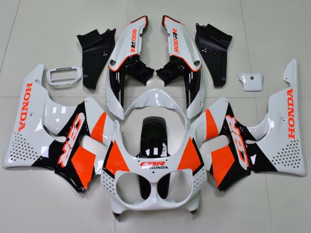 Preisgünstige Honda CBR900RR 893 Motorrad Verkleidung 1992-1993 - Weiss Orange Glanzendes Schwarz