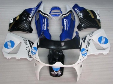 Preisgünstige Honda CBR900RR 893 Motorrad Verkleidung 1994-1995 - Weiss Blau Glanzendes Schwarz Konica Minolta