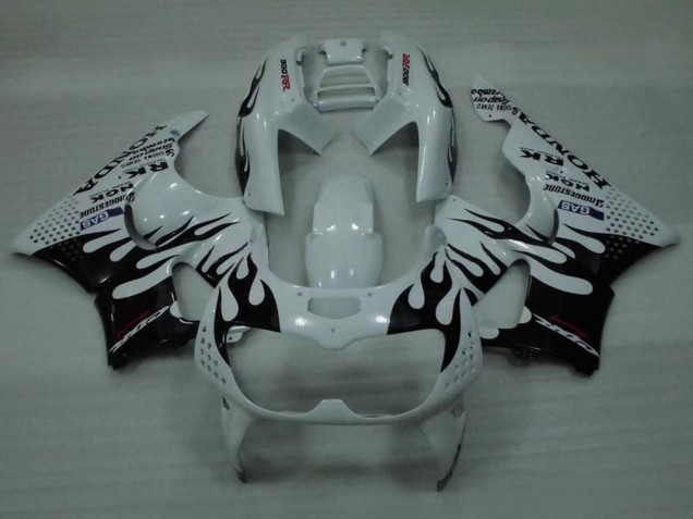 Preisgünstige Honda CBR900RR 893 Motorrad Verkleidung 1994-1995 - Weiss Glanzendes Schwarz Flamme