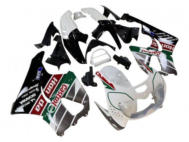 Preisgünstige Honda CBR900RR 893 Motorrad Verkleidung 1996-1997 - Weiss Grun Grau Glanzendes Schwarz Castrol