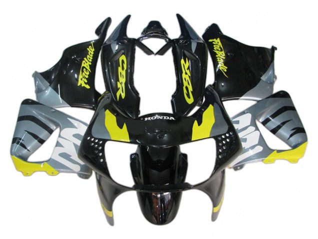 Preisgünstige Honda CBR900RR 919 Motorrad Verkleidung 1998-1999 - Silber Gelb Glanzendes Schwarz Fireblade