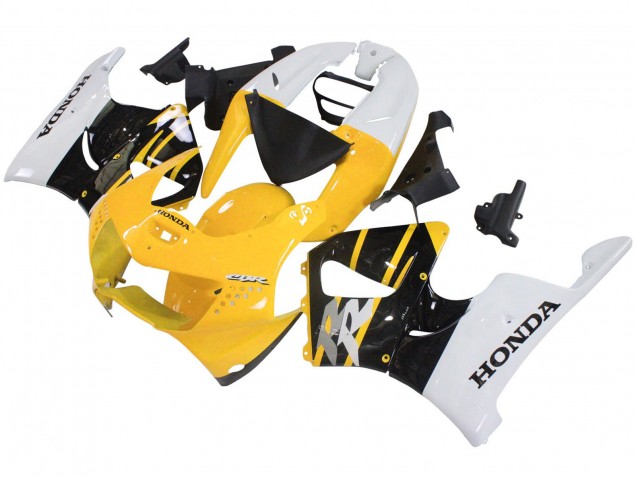 Preisgünstige Honda CBR900RR 919 Motorrad Verkleidung 1998-1999 - Weiss Gelb Glanzendes Schwarz