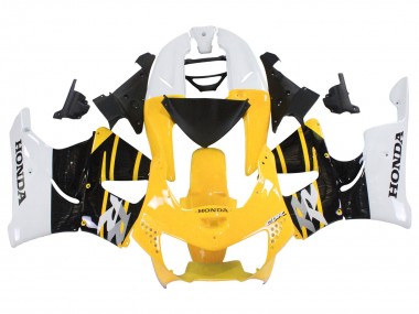 Preisgünstige Honda CBR900RR 919 Motorrad Verkleidung 1998-1999 - Weiss Gelb Glanzendes Schwarz