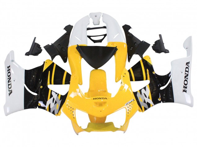 Preisgünstige Honda CBR900RR 919 Motorrad Verkleidung 1998-1999 - Weiss Gelb Glanzendes Schwarz