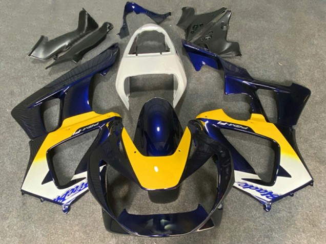 Preisgünstige Honda CBR900RR 929 Motorrad Verkleidung 2000-2001 - Weiss Gelb Dunkel Blau