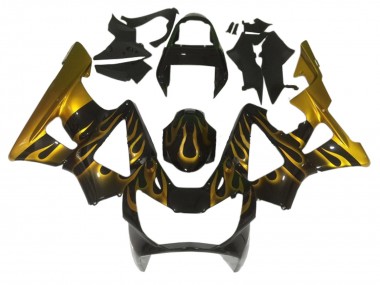 Preisgünstige Honda CBR900RR 929 Motorrad Verkleidung 2000-2001 - Glanzendes Schwarz Gold Flamme