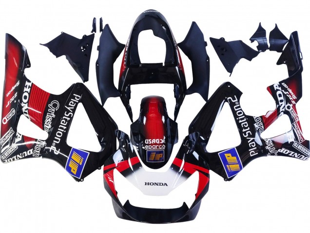 Preisgünstige Honda CBR900RR 929 Motorrad Verkleidung 2000-2001 - Rot Weiss Glanzendes Schwarz PlayStation 2