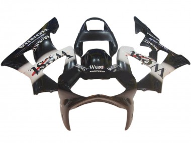 Preisgünstige Honda CBR900RR 929 Motorrad Verkleidung 2000-2001 - Glanzendes Schwarz Weiss West