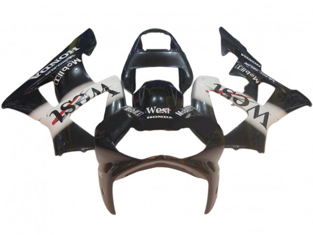 Preisgünstige Honda CBR900RR 929 Motorrad Verkleidung 2000-2001 - Glanzendes Schwarz Weiss West