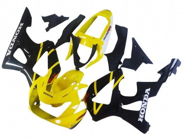 Preisgünstige Honda CBR900RR 929 Motorrad Verkleidung 2000-2001 - Gelb Glanzendes Schwarz