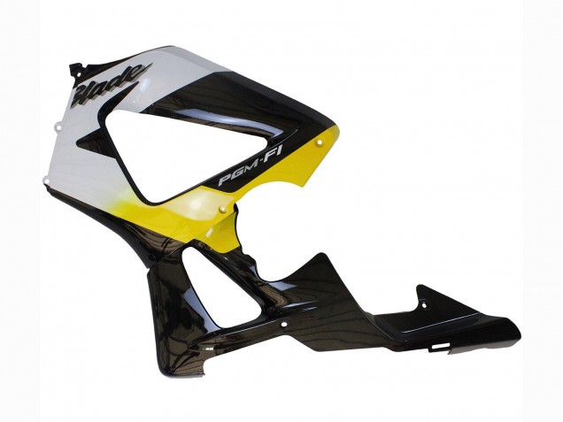 Preisgünstige Honda CBR900RR 929 Motorrad Verkleidung 2000-2001 - Weiss Gelb Glanzendes Schwarz