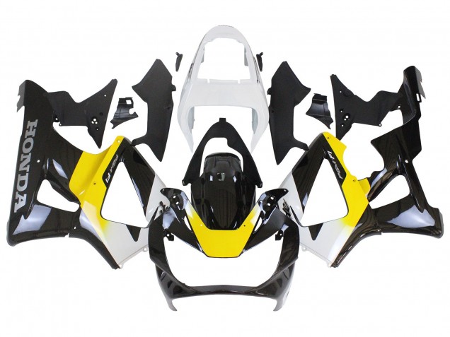 Preisgünstige Honda CBR900RR 929 Motorrad Verkleidung 2000-2001 - Weiss Gelb Glanzendes Schwarz