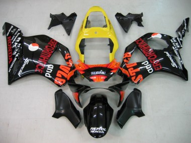 Preisgünstige Honda CBR900RR 954 Motorrad Verkleidung 2002-2003 - Gelb Rot Glanzendes Schwarz Repsol Rossi